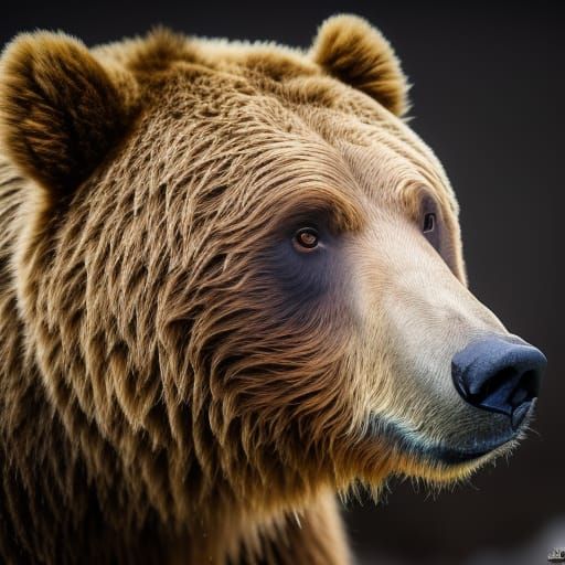 Angry Grizzly Bear Portrait in Wildlife Photography Style