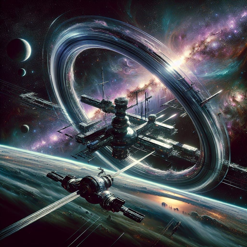 Gigantic Space Station Bordering Unknown Solar System