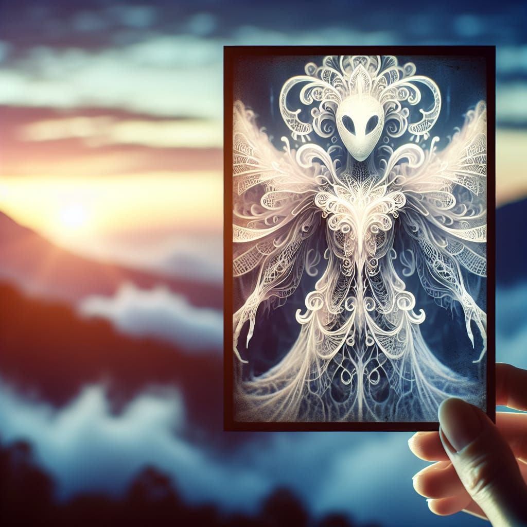 Ethereal Ivory Ghost in Necromantic Sunset