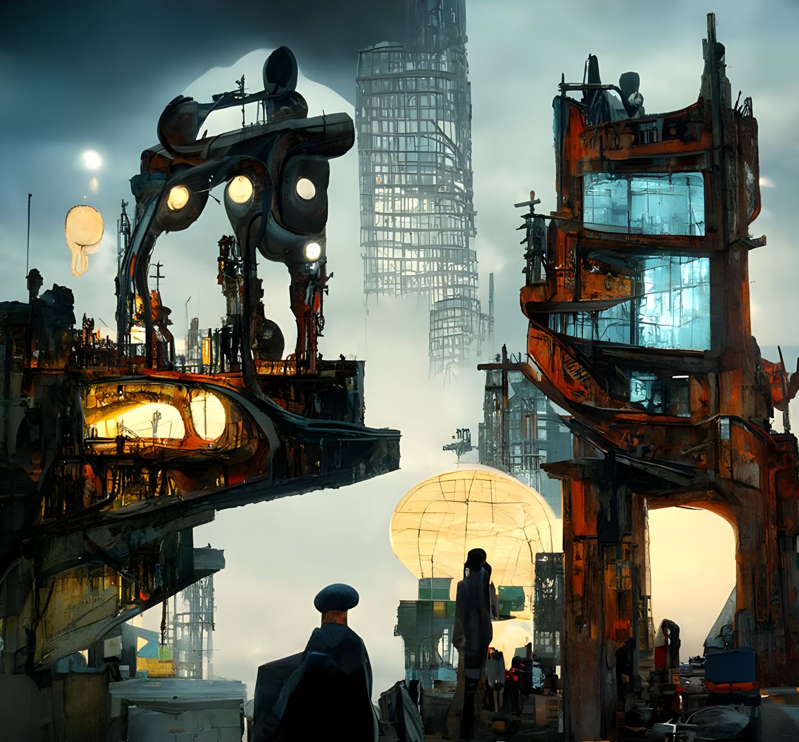 Dieselpunk Robot Auction in Dystopian London