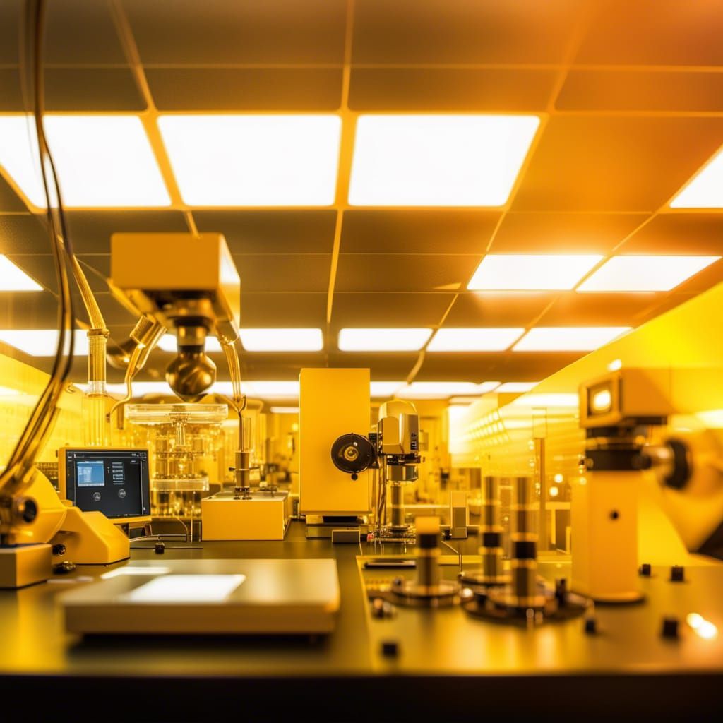 Photonics FAB Lab Clean-Room with Yellow Illumination
