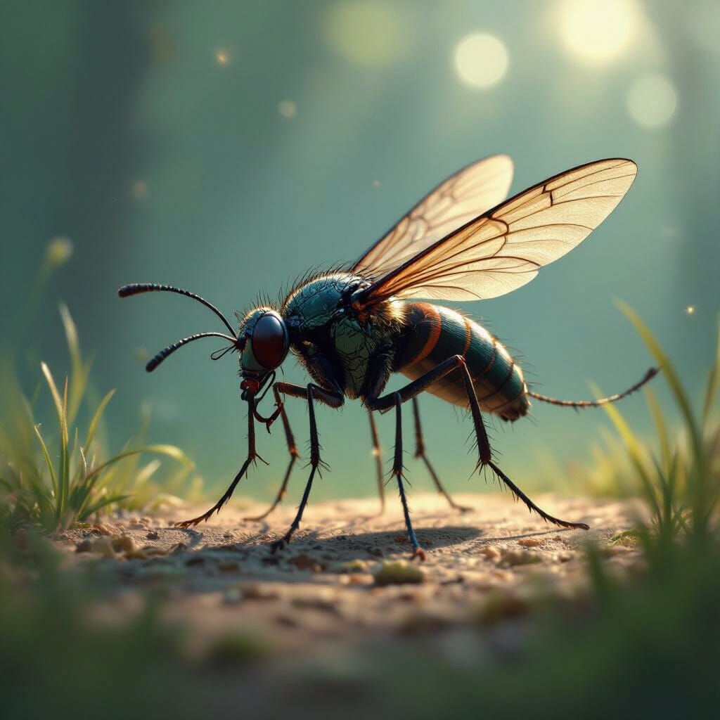 Detailed Mosquito with Realistic Lighting