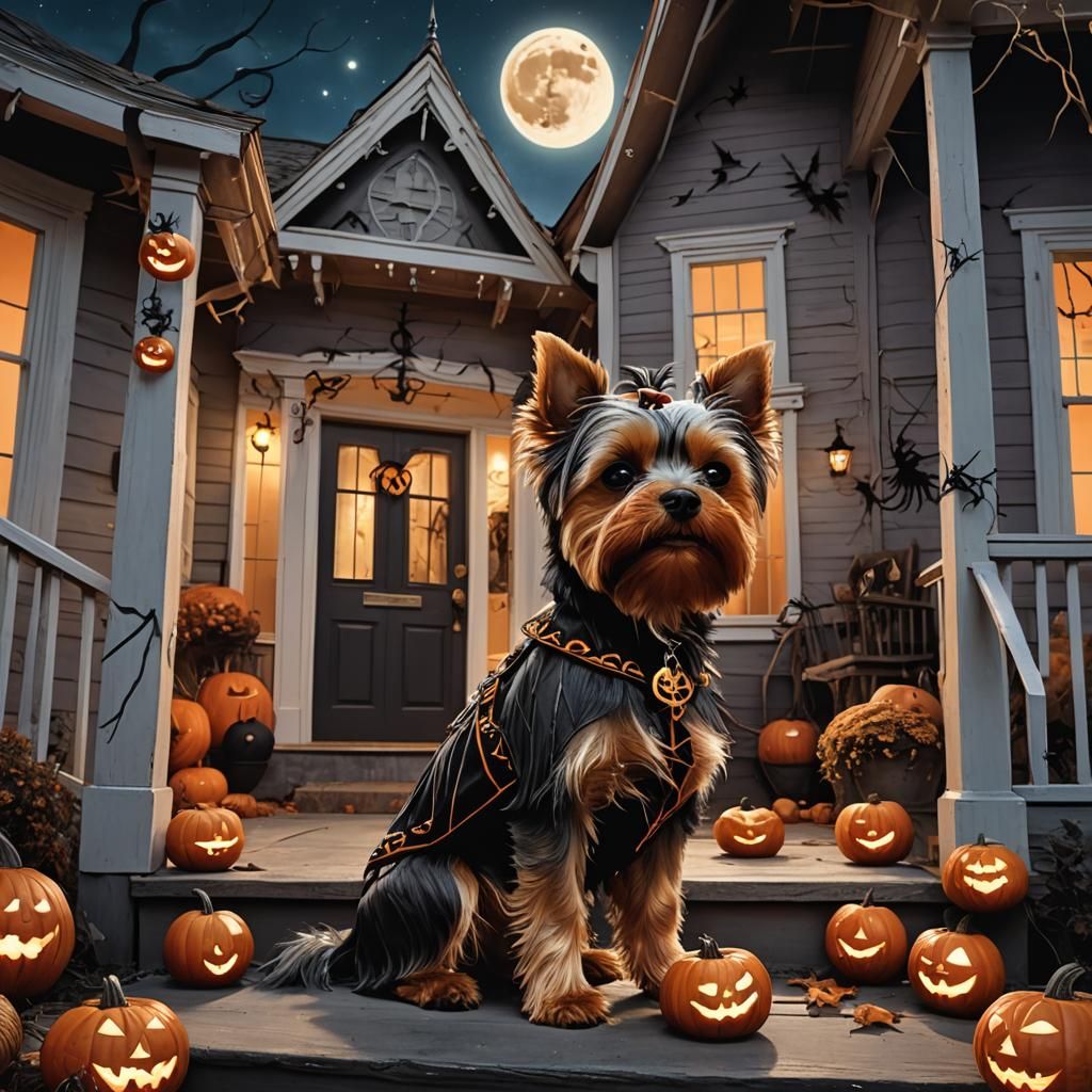 Yorkie Trick or Treating: Nightmare Before Christmas Fantasy