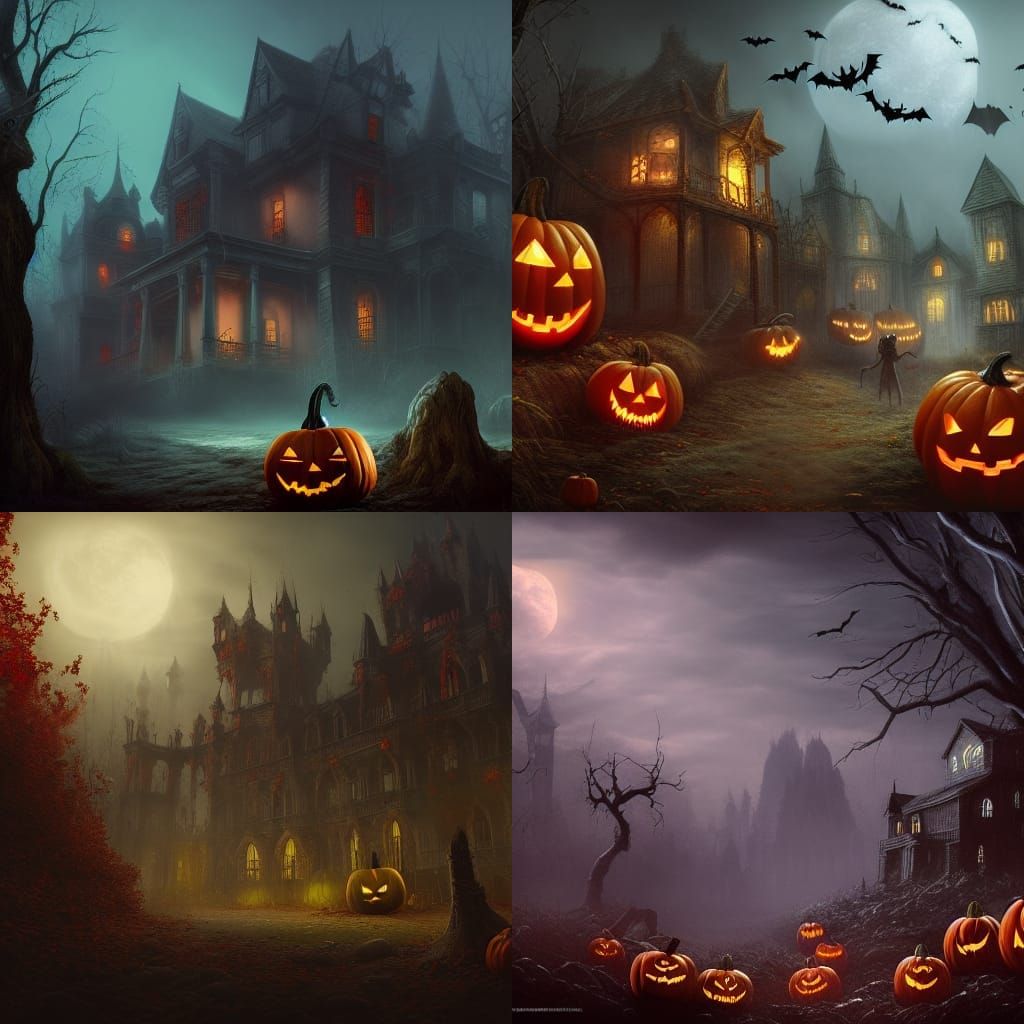 Halloween Horror: Detailed Matte Painting in 8K