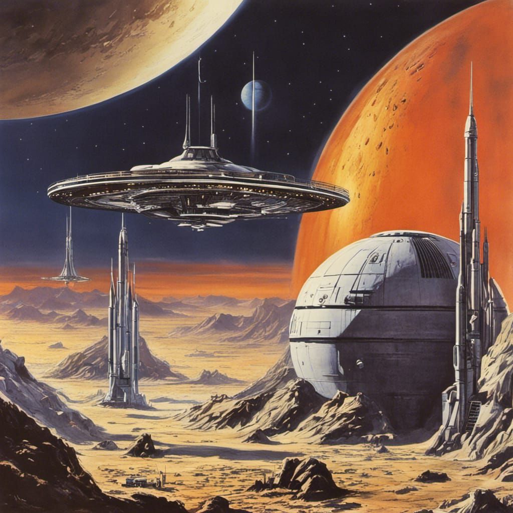 Detailed Matte Painting of Heinlein Space Story