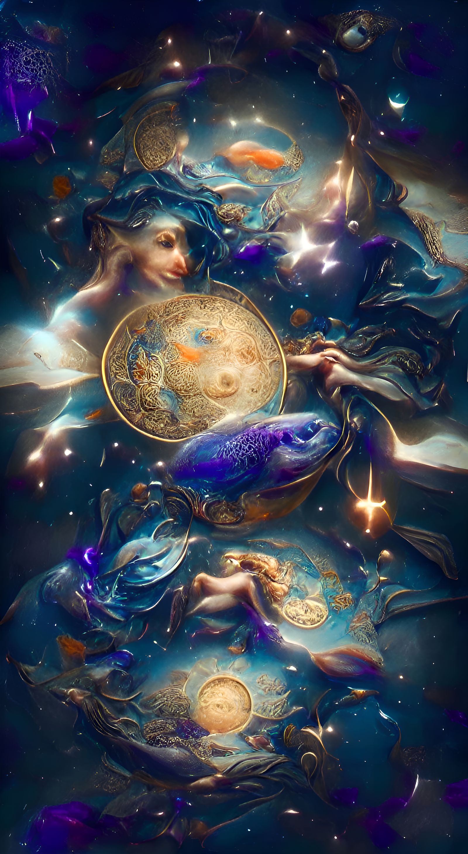 Libra and Pisces Allegory in Digital Art
