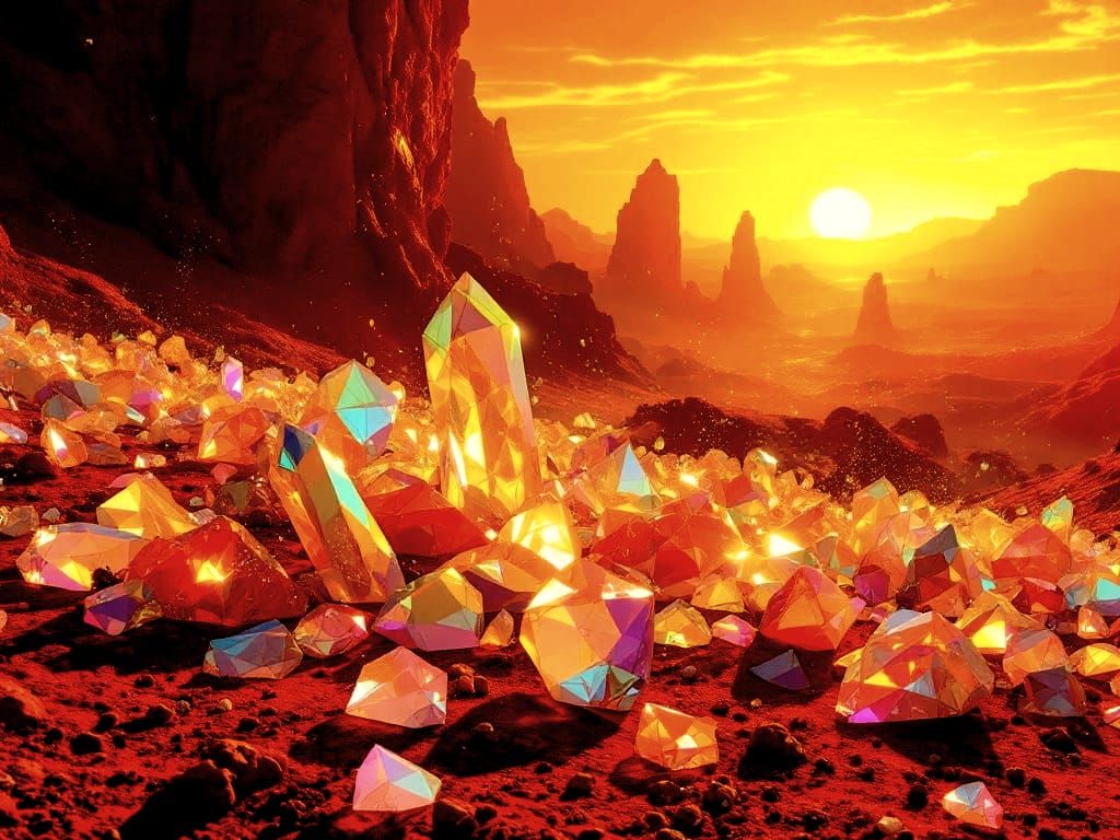 Surreal Cosmic Landscape with Shattered Prism