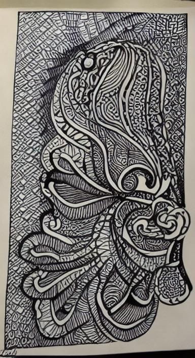 Intricate Zentangle Doodle Art Composition