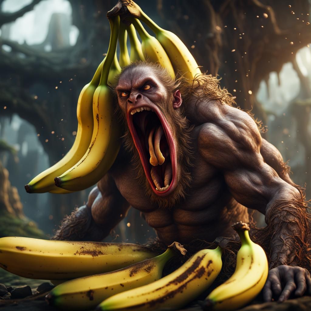 Angry Banana Matte Painting in Deep Color