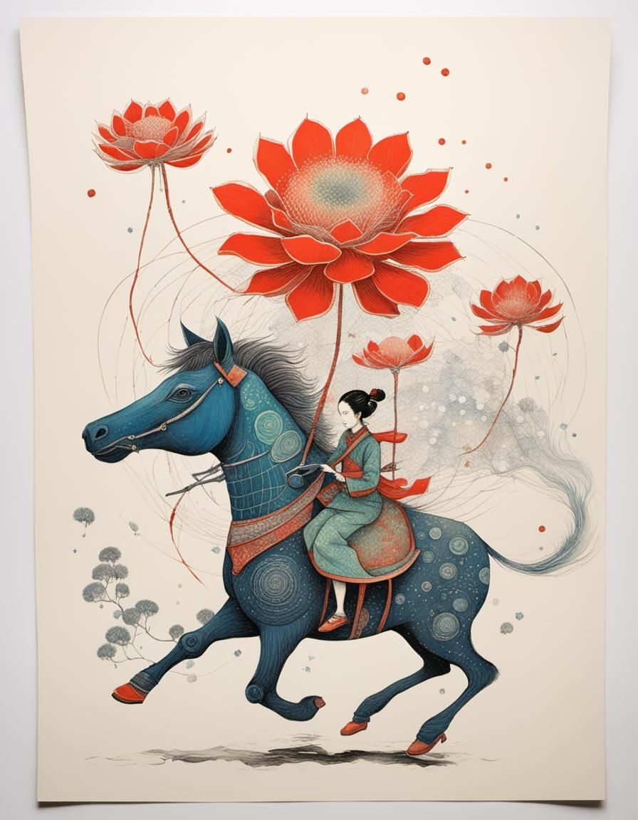 Ethereal Fantasy Portrait in Watercolor Style