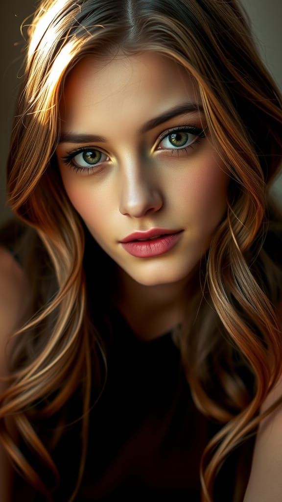 Portrait of a Beautiful Woman with Golden Skin