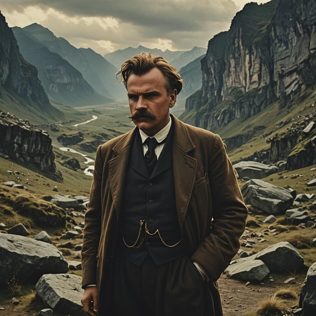 Friedrich Nietzsche's Last Man: Cinematic Film Still