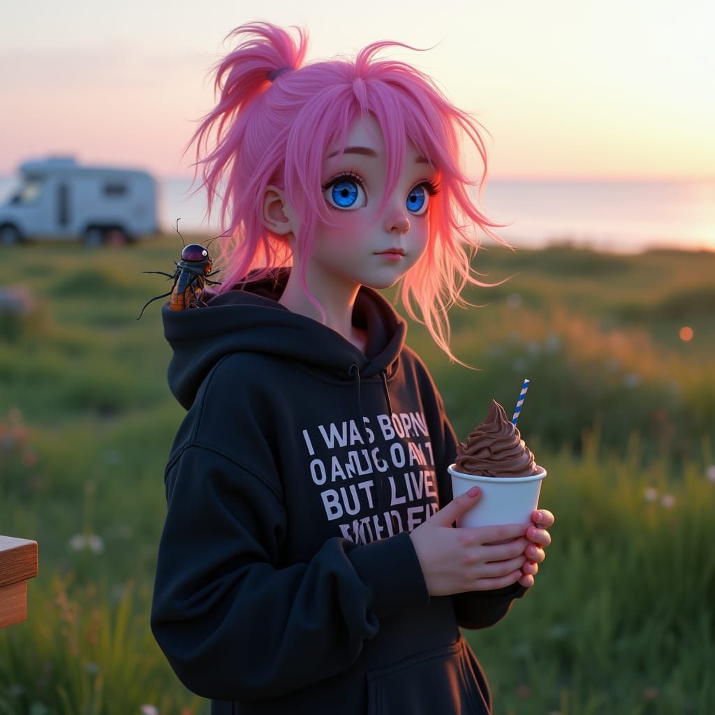 Youthful Girl with Ethereal Glow and Whimsical Charm