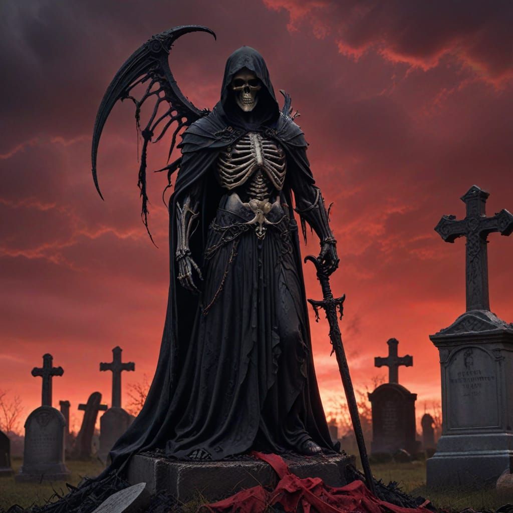 Angel of Death in Gothic Horror Setting