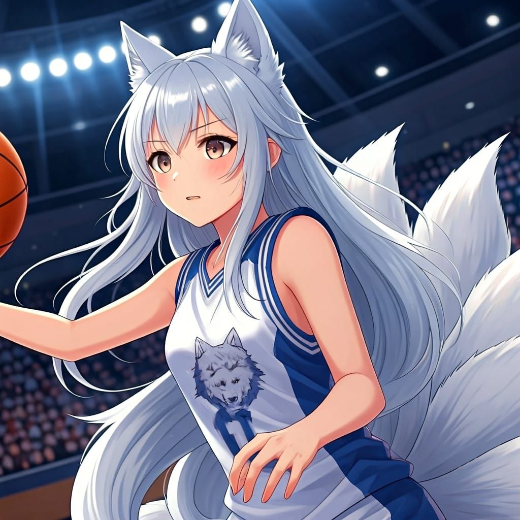Anime Wolf Girl's Epic Slam Dunk