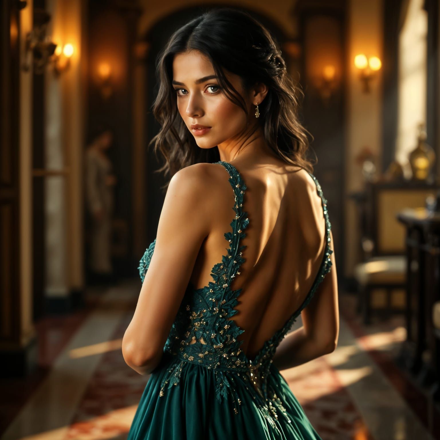 Ethereal Beauty in Backless Gown