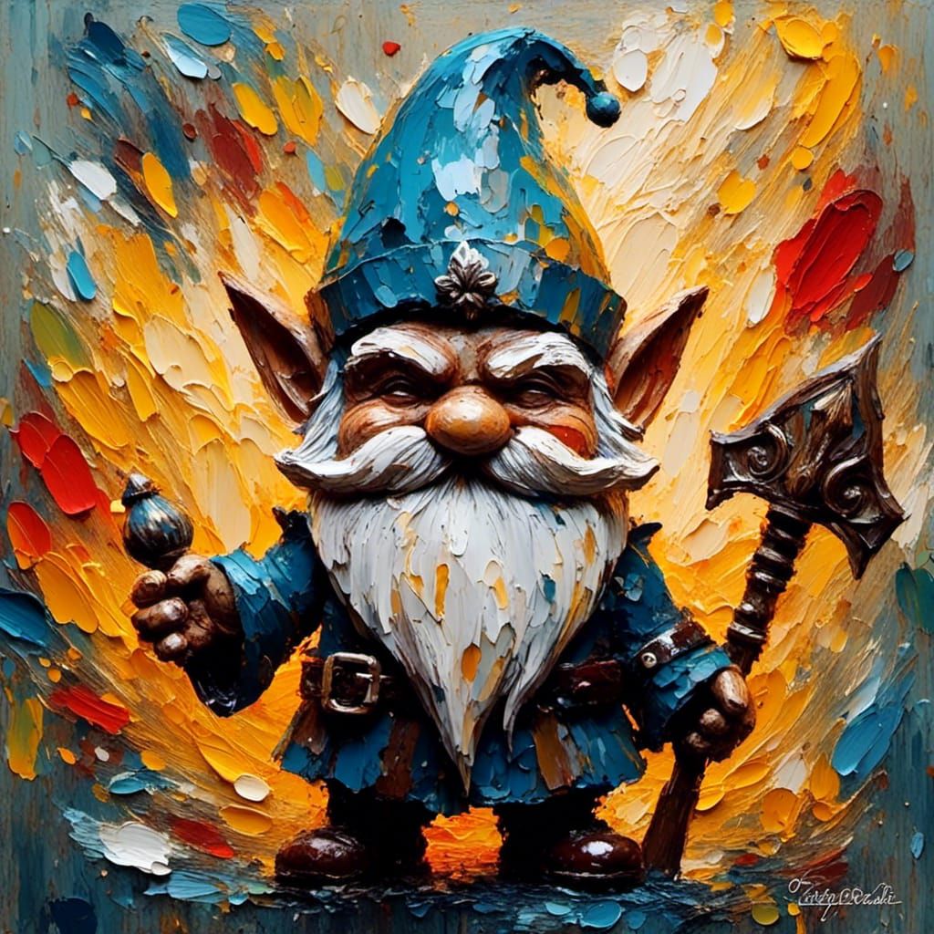 Gnome Portrait Masterpiece in Impasto Style