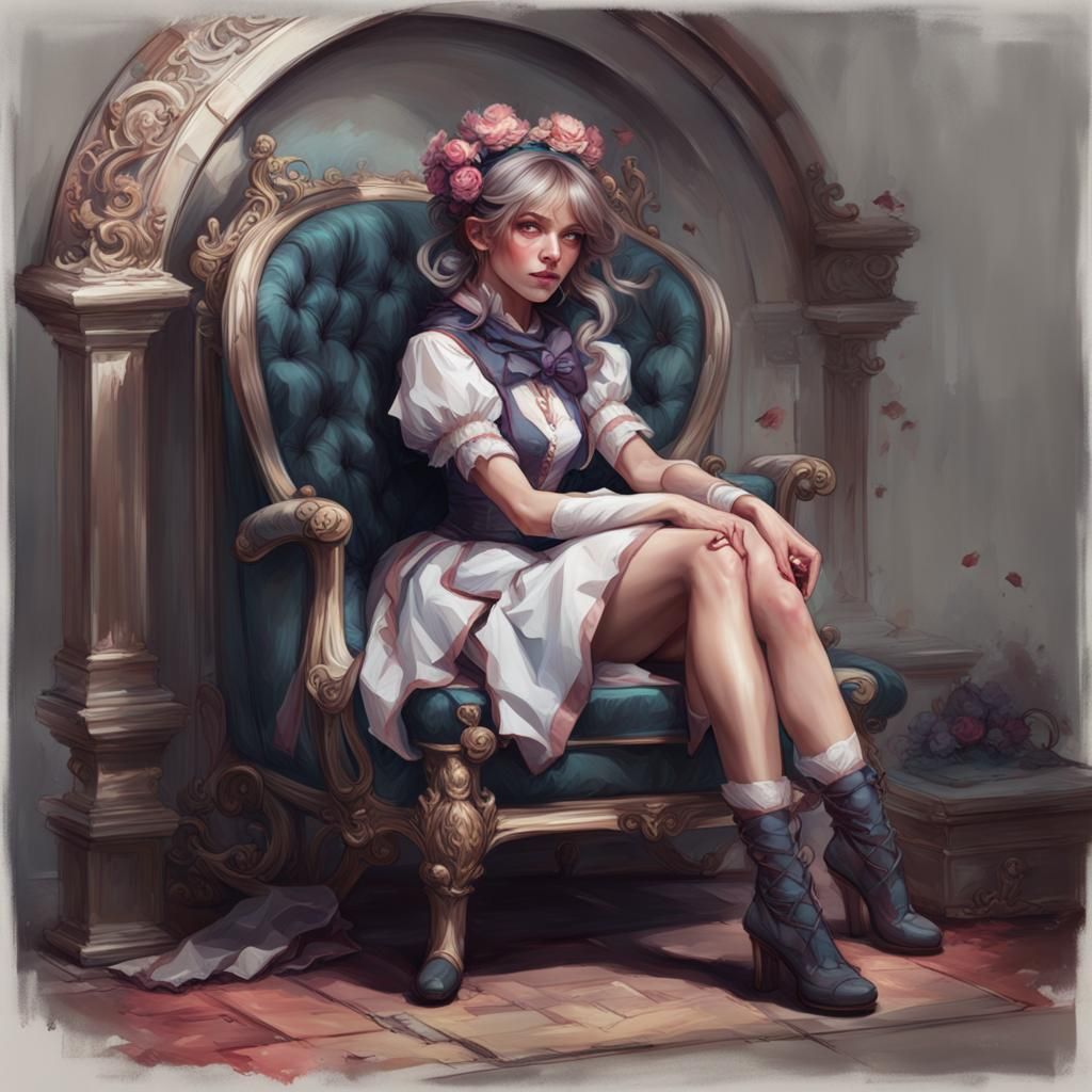 Little Miss Muffet: Art Nouveau Portrait