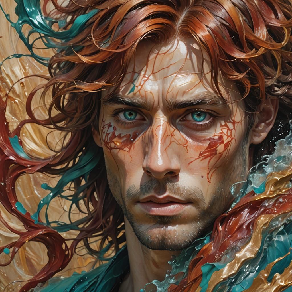 Intense Auburn Portrait with Dynamic Lighting