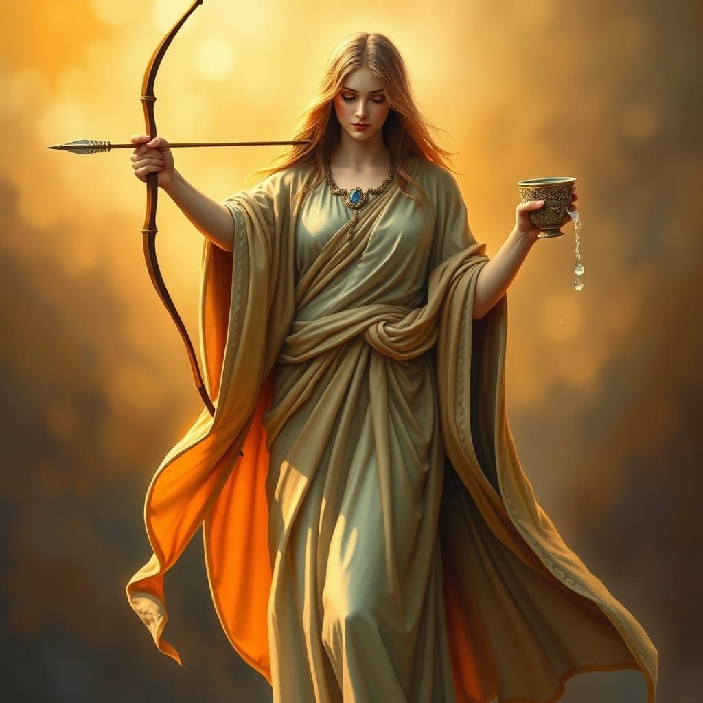 Temperance Tarot Card: Balancing Act in Renaissance Style