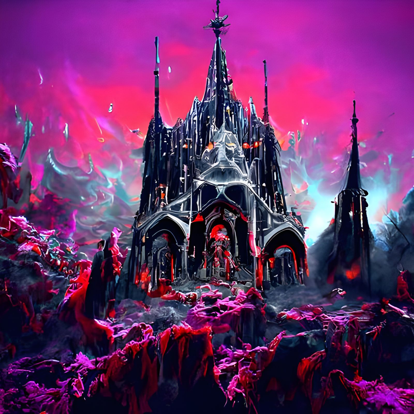 Unholy Gothic Cathedral Castle in Hell