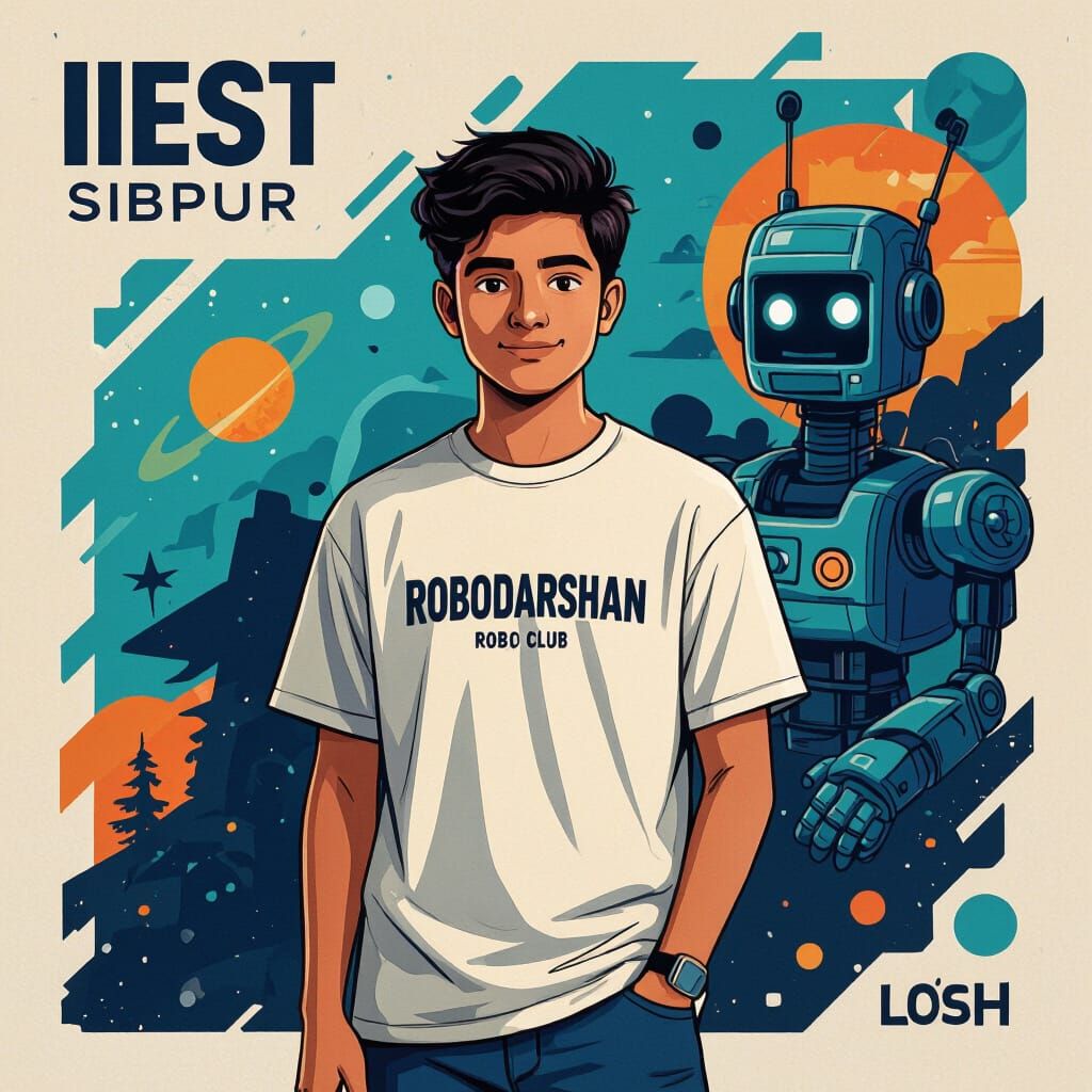 IIEST Sibpur Student in Robodarshan T-Shirt