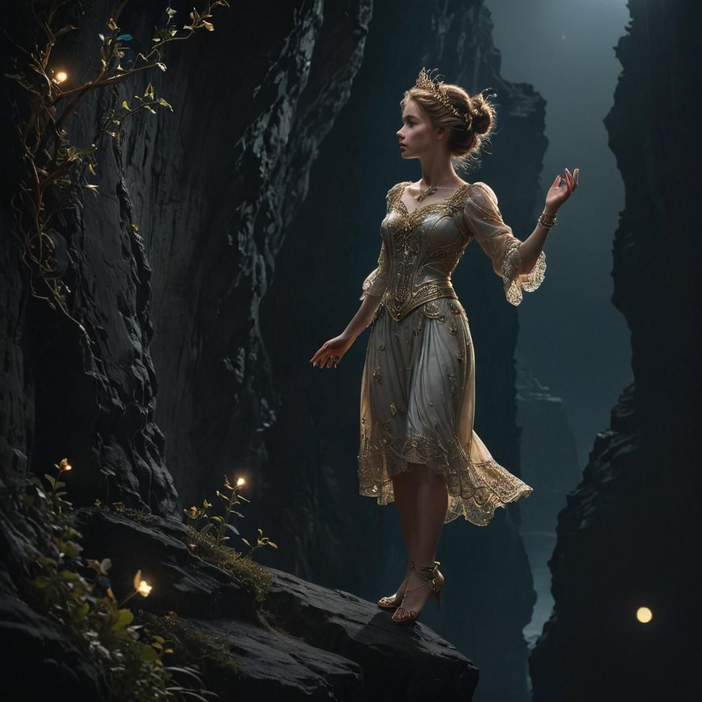 Mystical Fool Tarot Card in Art Nouveau Style