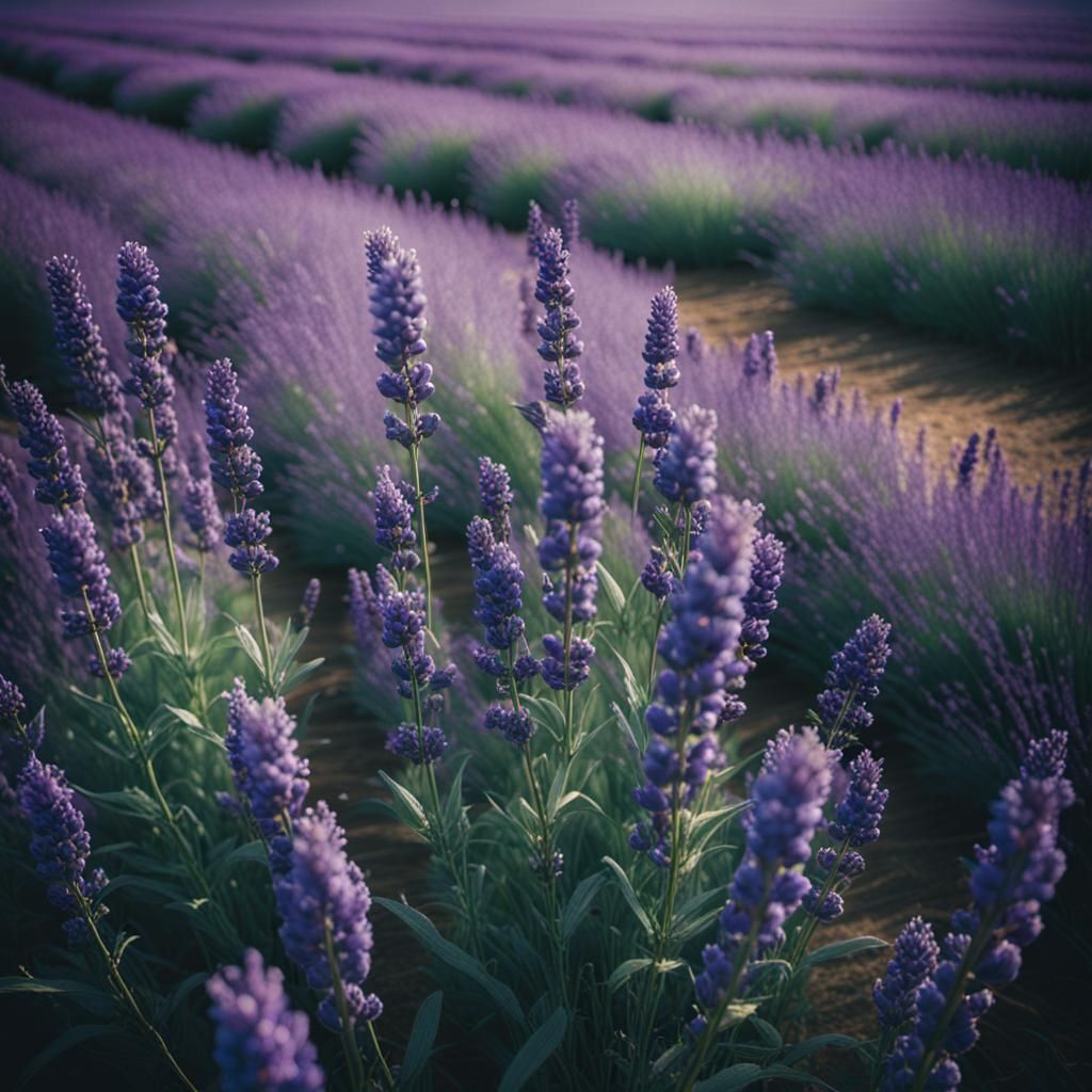 Dramatic Lavender Field Cinematic Still