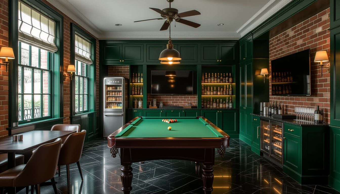 Elegant Victorian Billiards Room with Modern Touches
