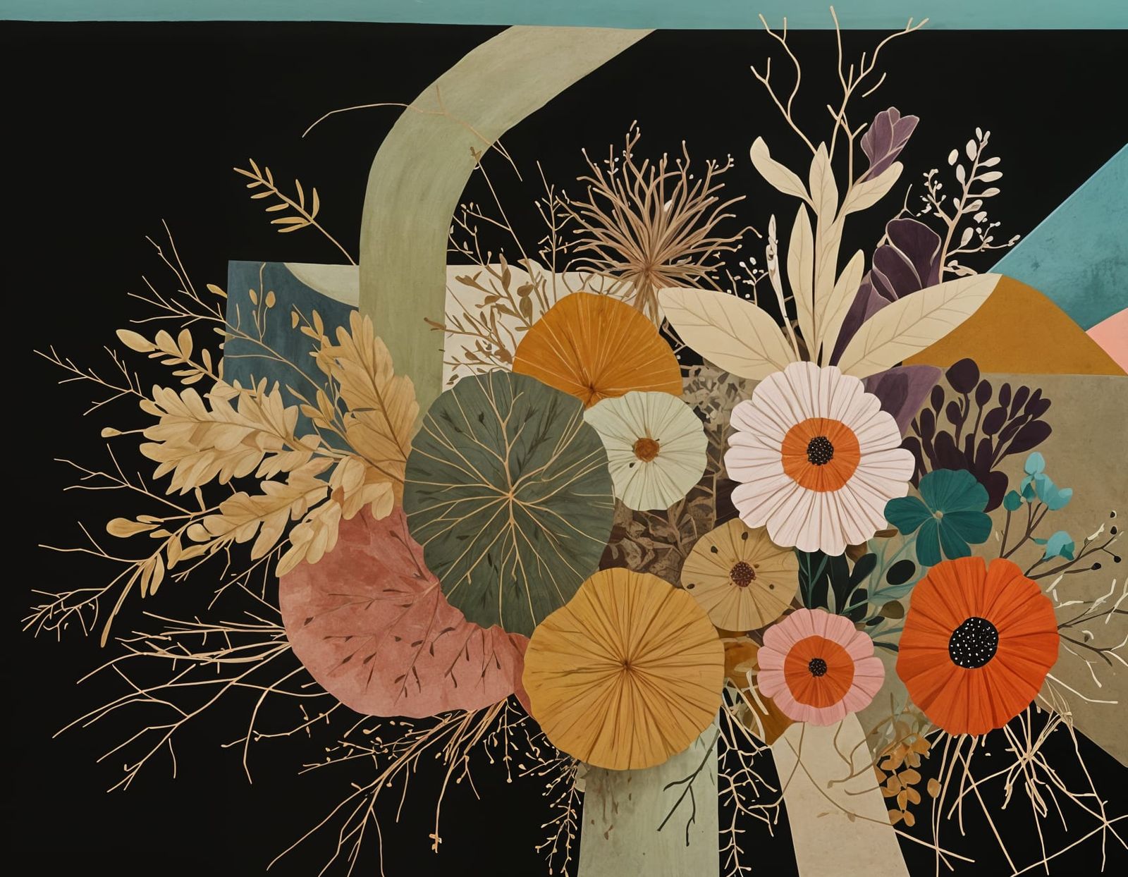 Contemplative Landscape with Earth Tones and Brush Strokes