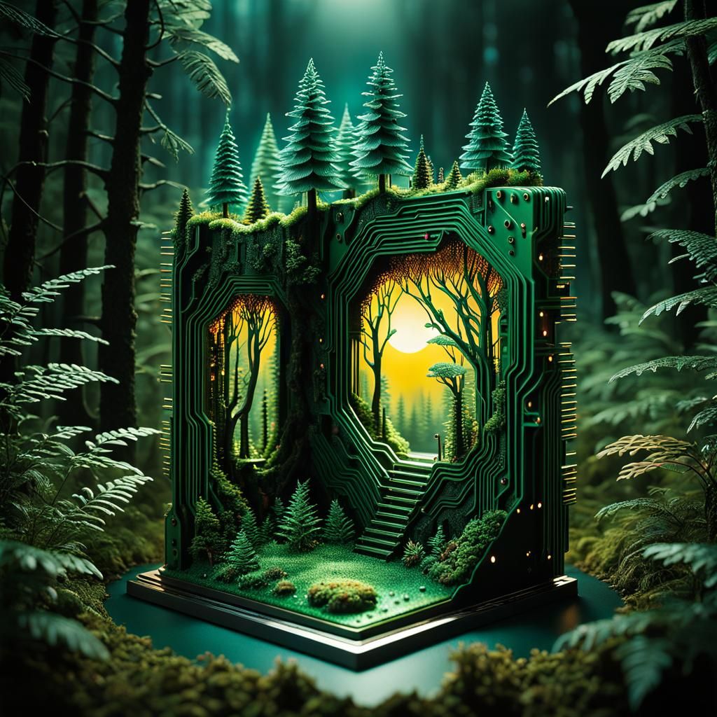 Scene within scene :: Circuit board and forest