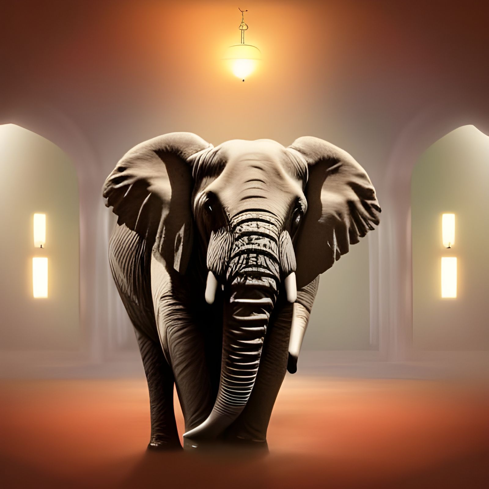 Elephant in a Room with Tusks