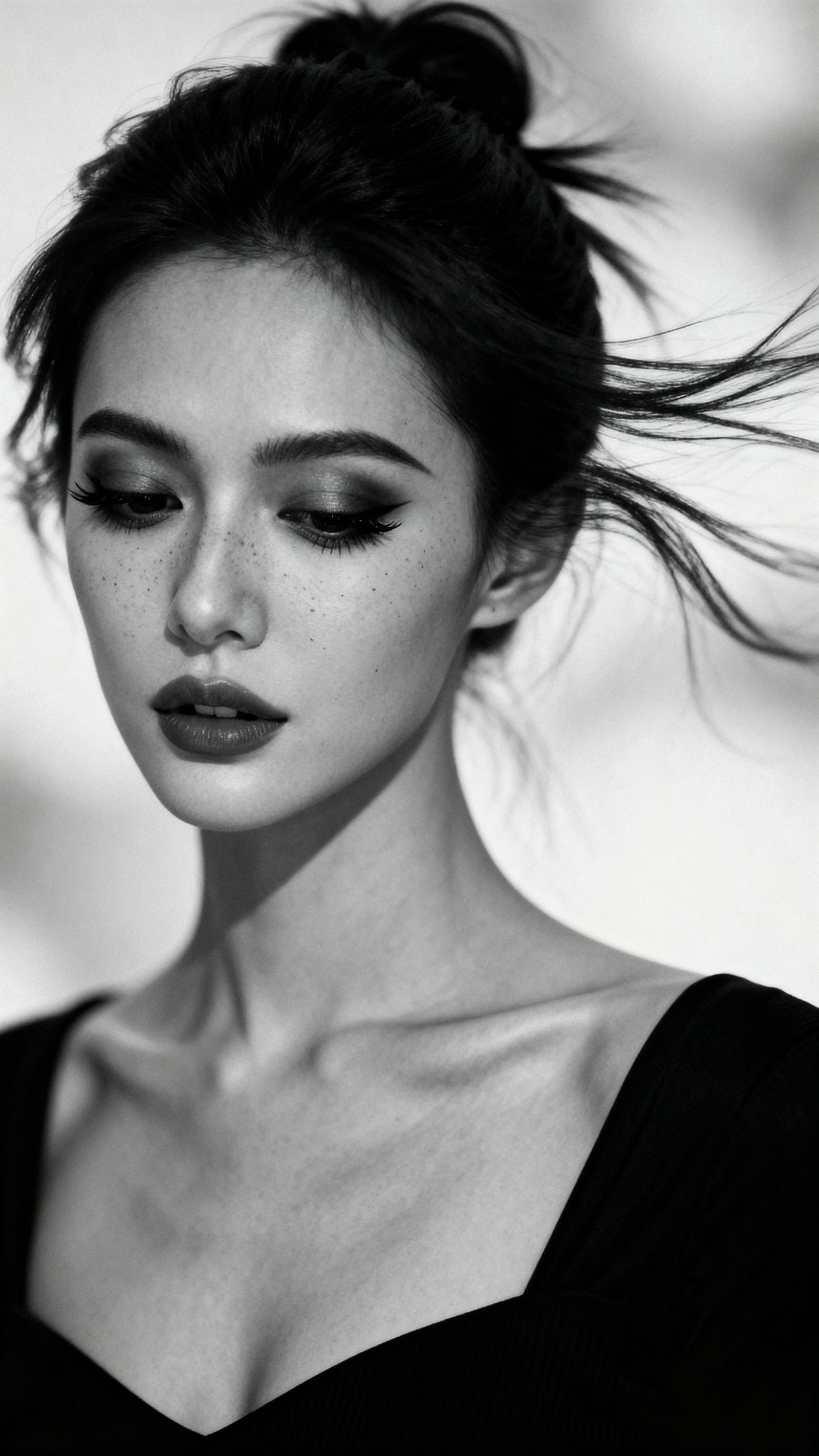 Masterpiece Portrait: Mesmerizing Woman in Black & White