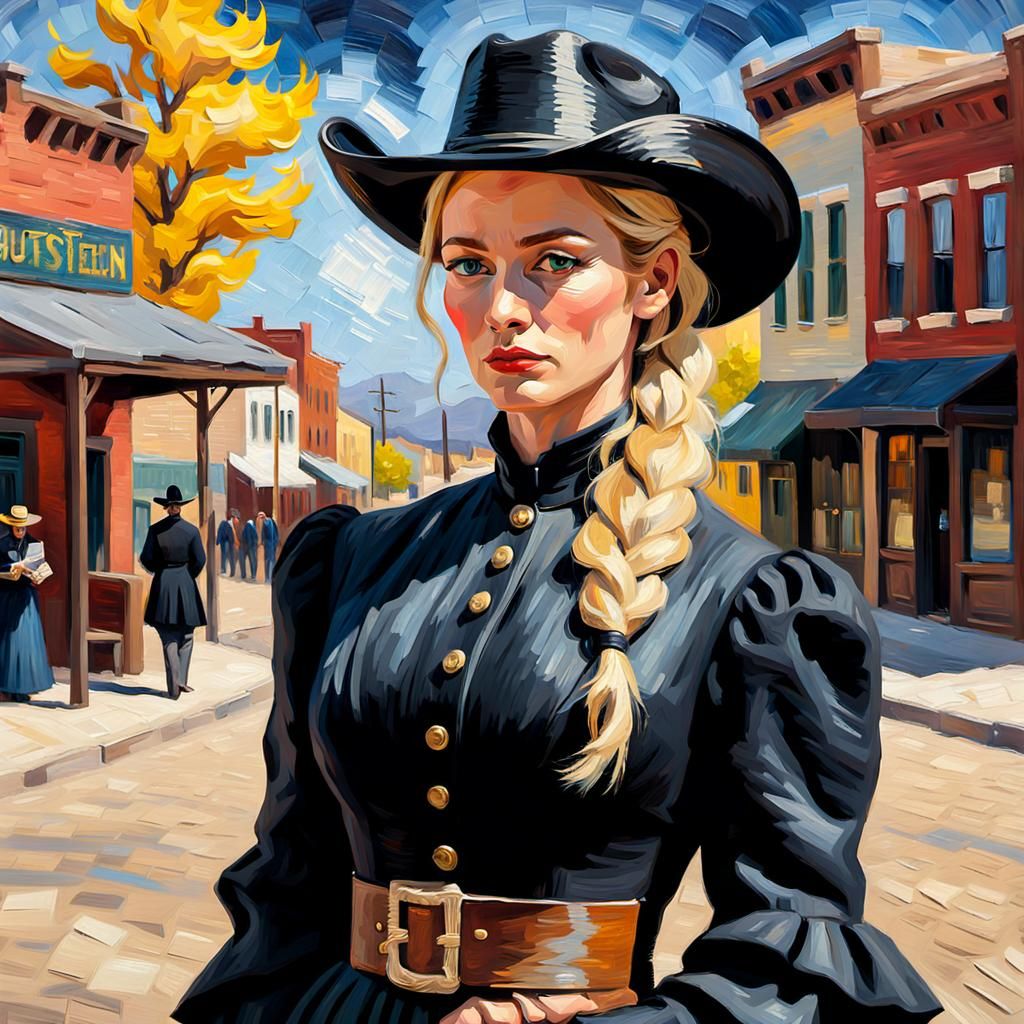 Western Woman Preaching, Impasto Oil Portrait