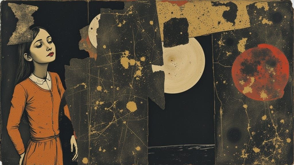 Surrealist Mystical Oil Painting of Vestal Virgins