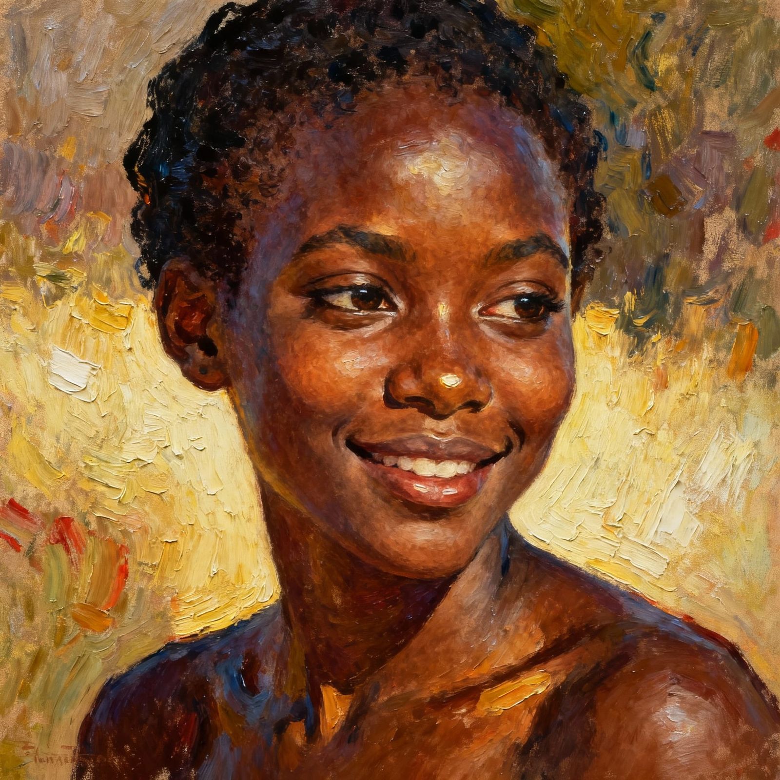 Nama Woman Portrait in Impasto Painting Style