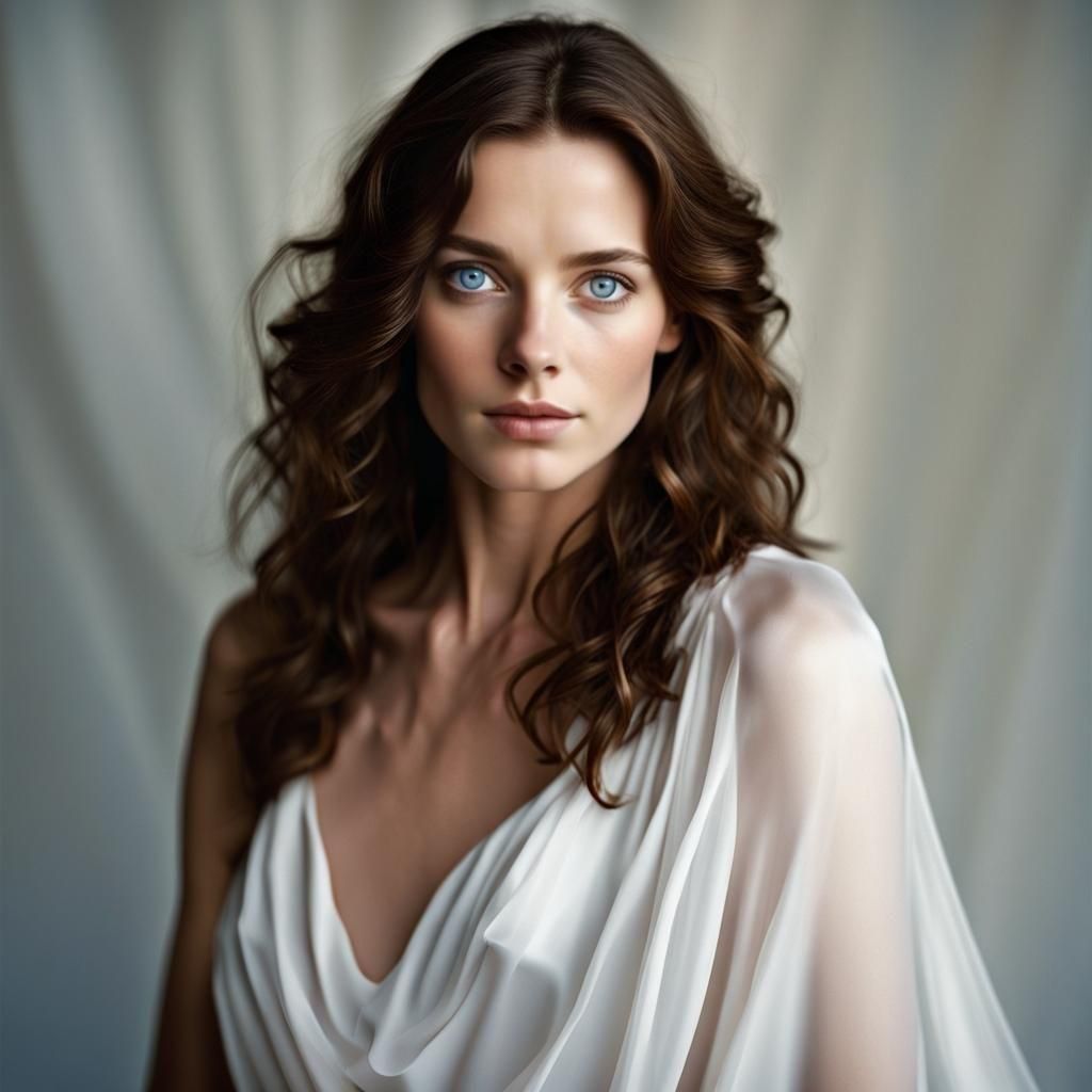 Striking Portrait of a Woman with Blue Eyes