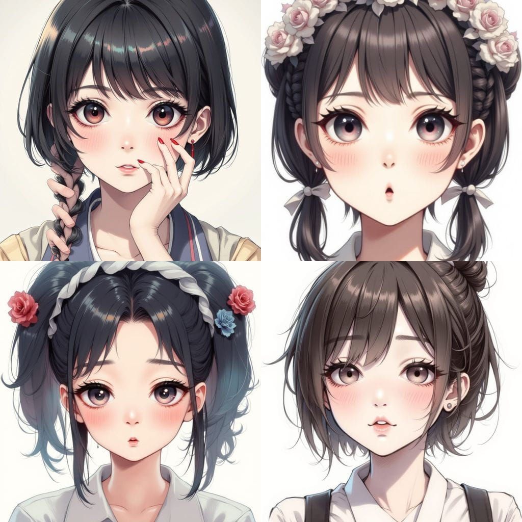 Shy Anime Vampire Girl with Blushing Cheeks