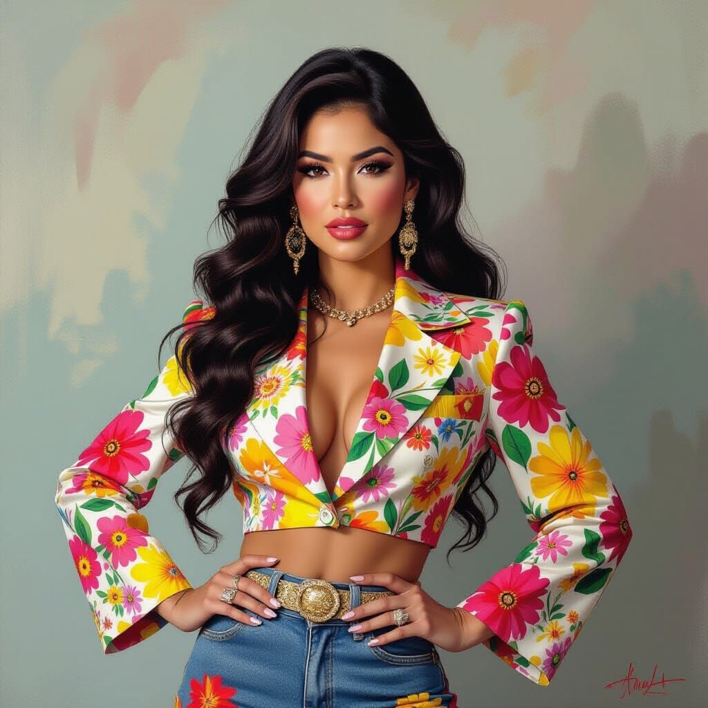 Selena Quintanilla Portrait in Pop Art Style