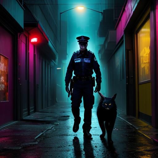 Zombie Cats Patrolling in Fauvist Expressionism