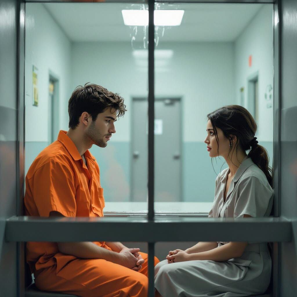 Sorrow Behind Glass: A Prison Visit in Painterly Style