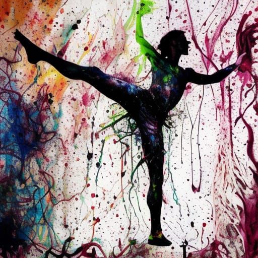 Colorful Ink Splash Yoga Lord of the Dance