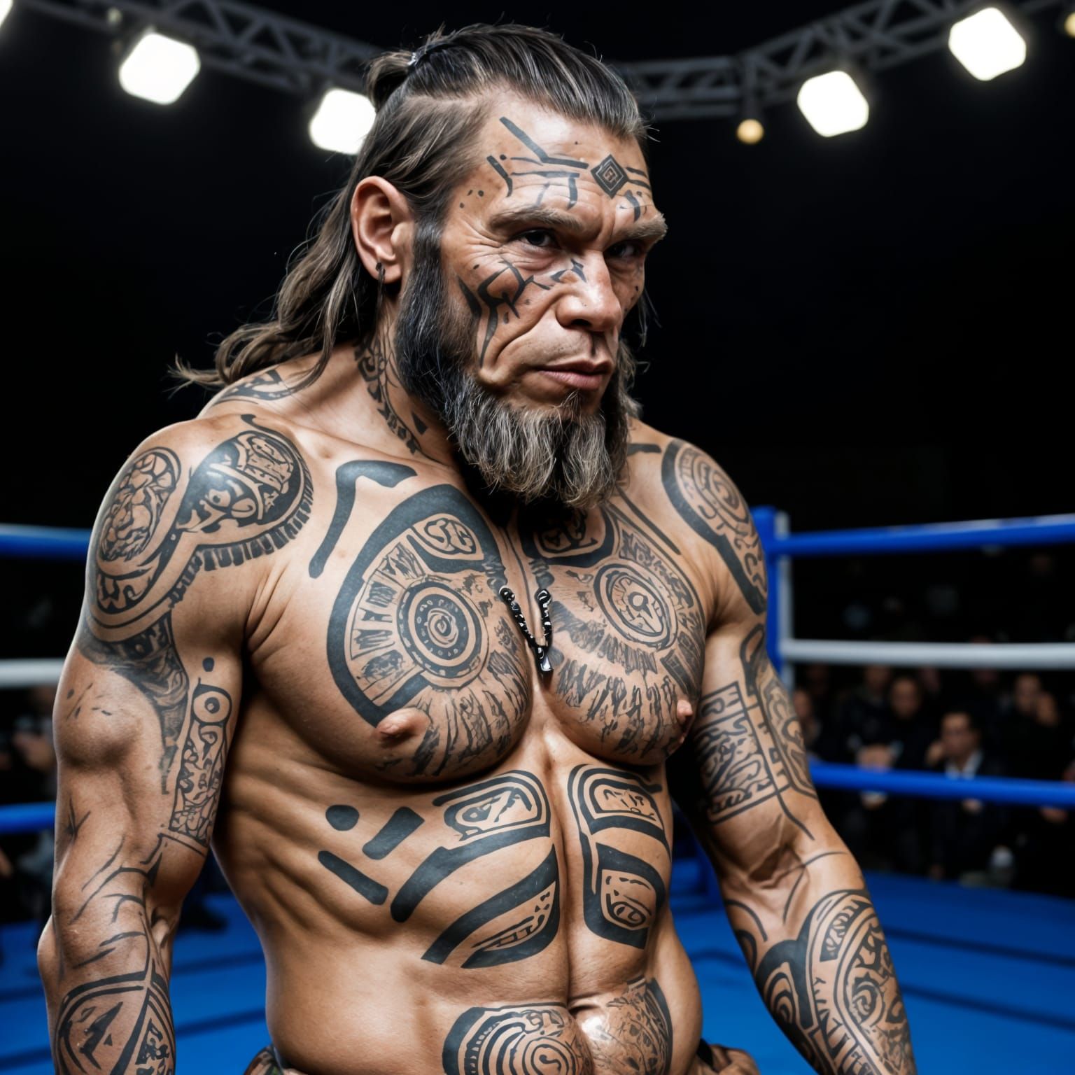 Tattooed Neanderthal Man: A Fusion of Eras