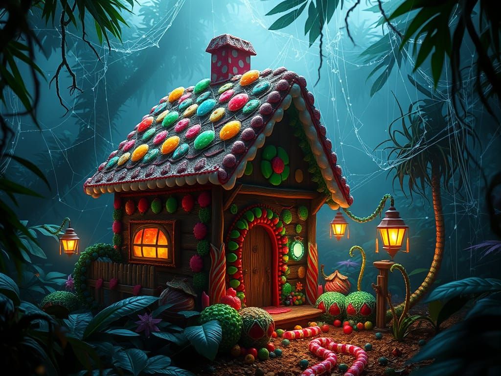 Candy Cottage in a Creepy Jungle