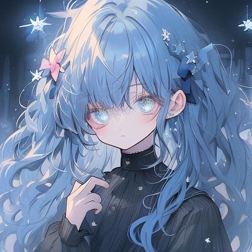 Surreal Gothic Anime Girl Strolls Through Snowy City Night