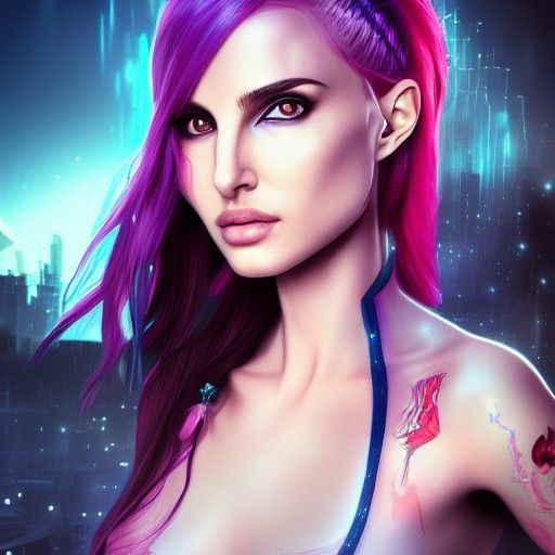 Jinx in Post-Apocalyptic City with Neon Lighting