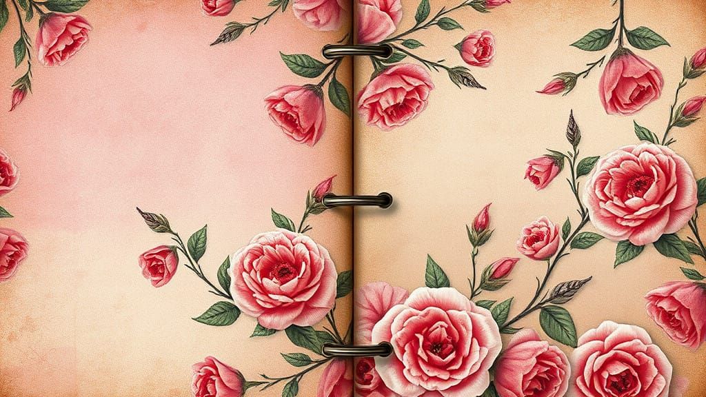 Vintage Floral Fantasy in Detailed Digital Art Style