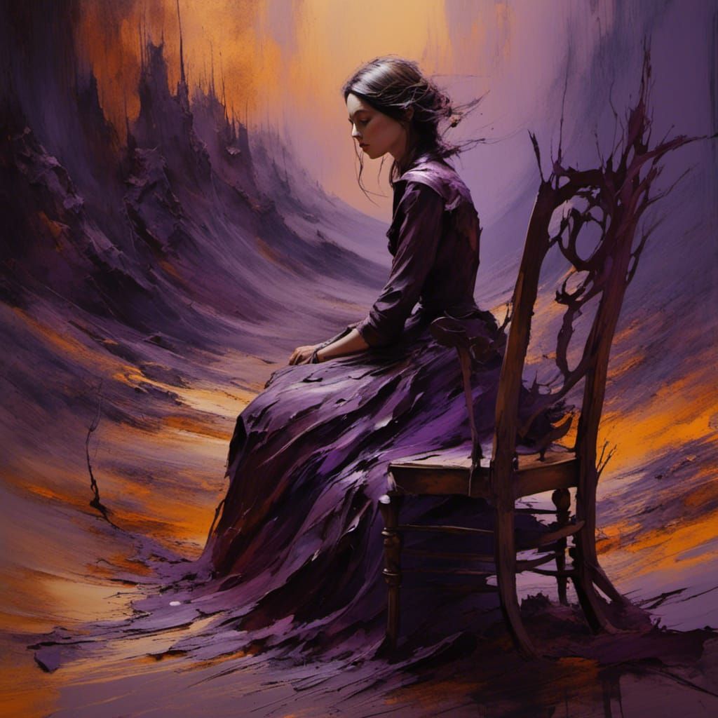 Girl Painting a Landscape in Splash Art Style