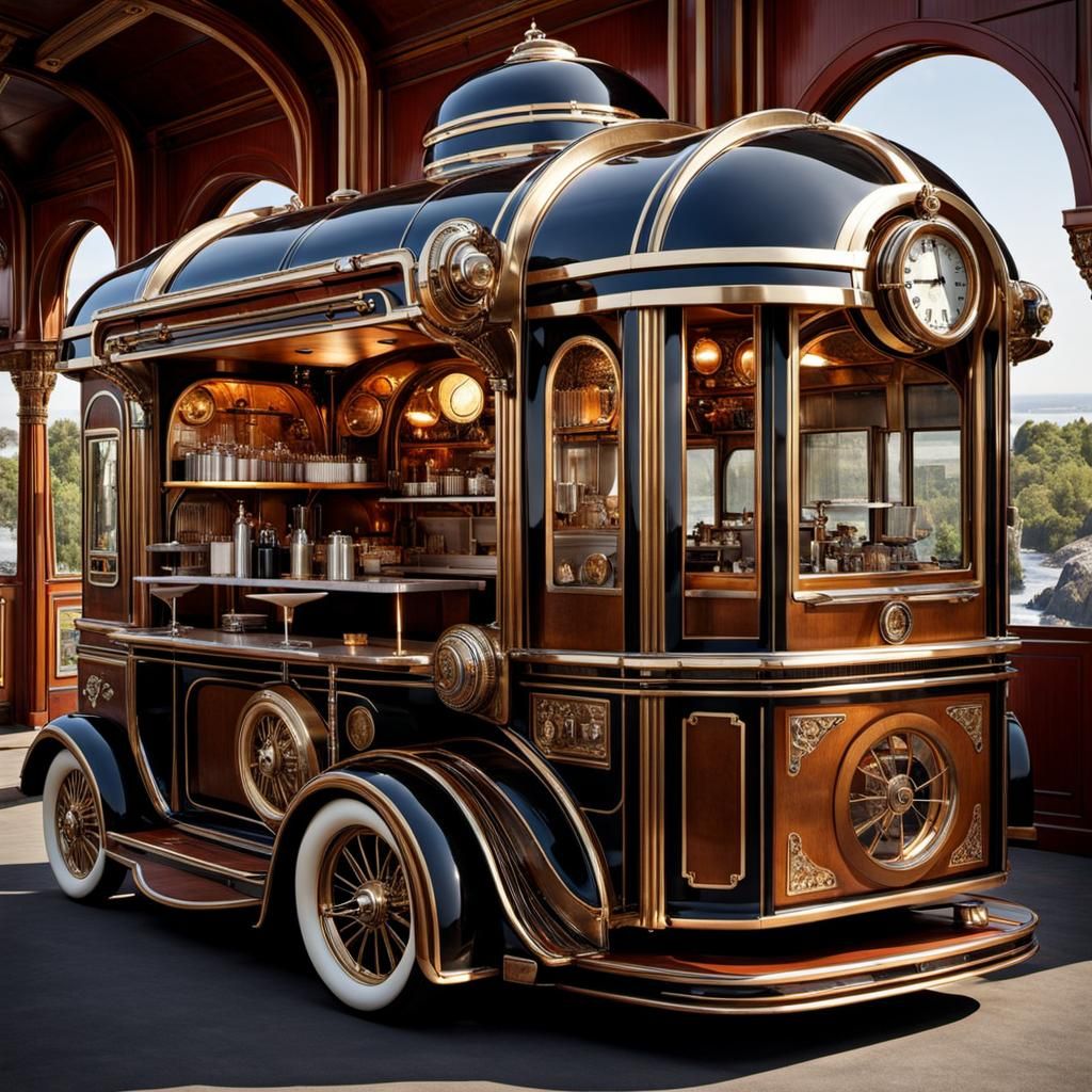 Steampunk Art Deco Future Food Truck Design