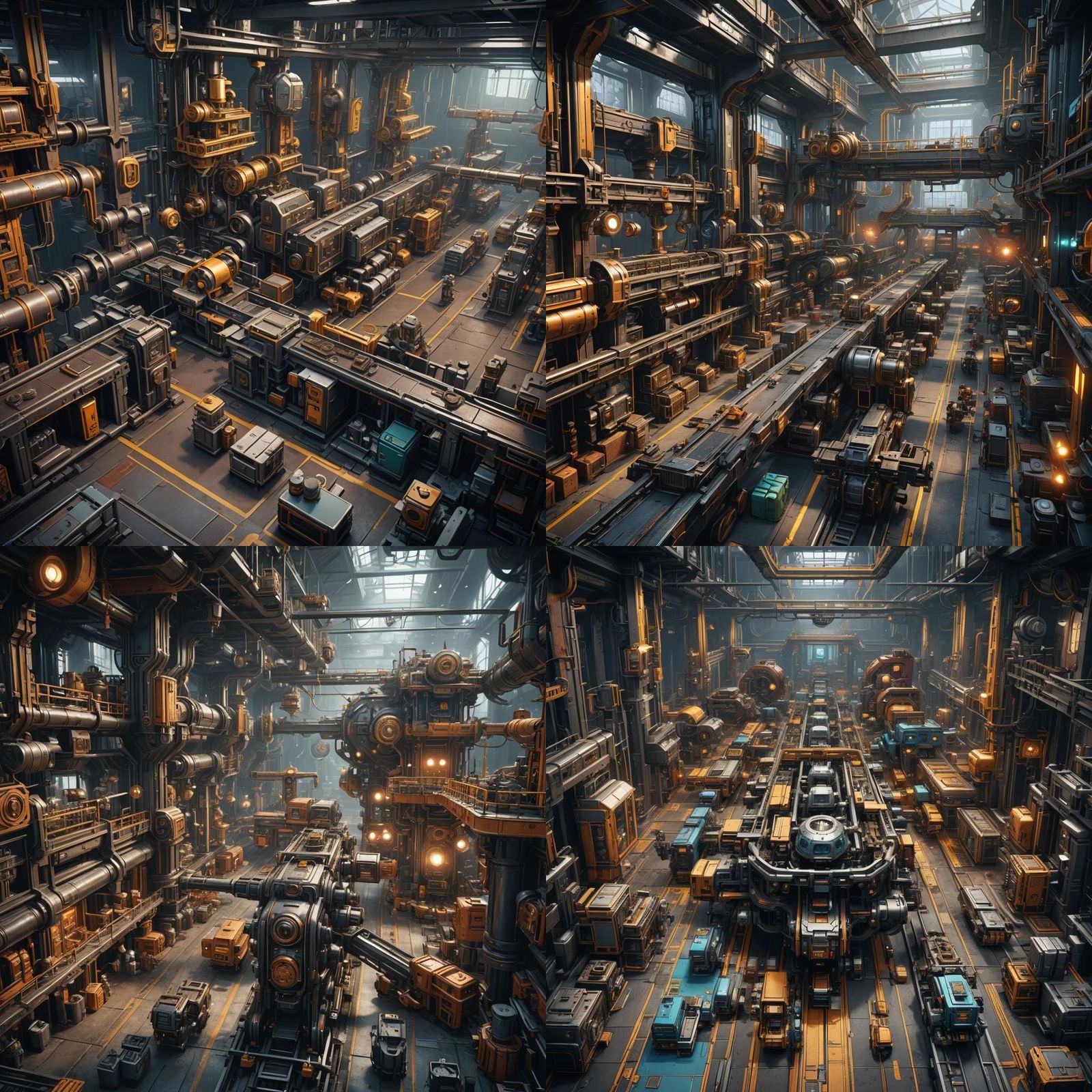 Detailed Assembly Line in Deep Color